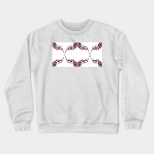 Green and pink abstract twisted smoke isolated on white background, formed in circles and curves Crewneck Sweatshirt